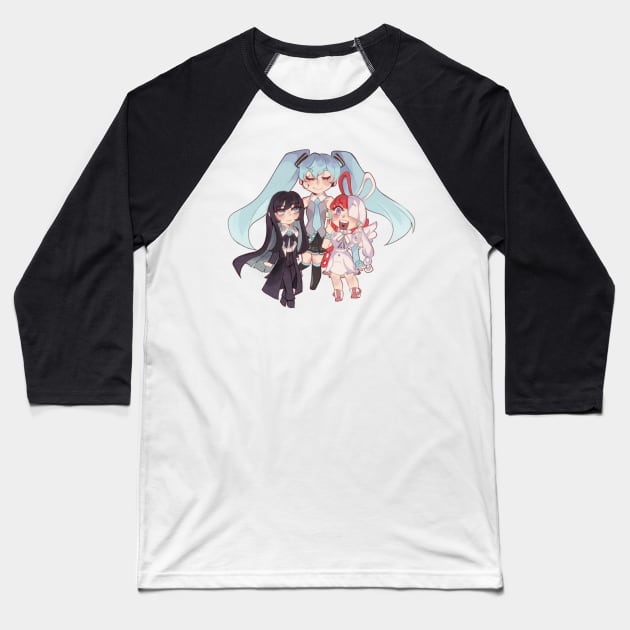 Miku, Uta, and Ado Baseball T-Shirt by dondotong